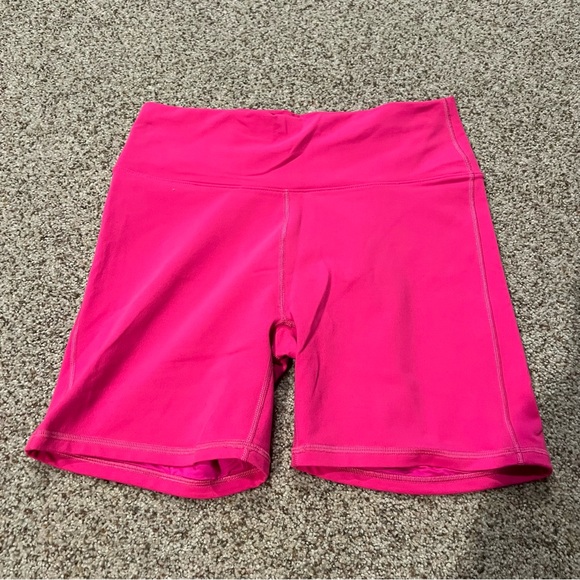 Fabletics Boost PowerHold Hot Pink Bike Shorts High-Waisted Compression - Picture 2 of 4